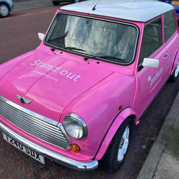 pink mini cooper podium newcastle